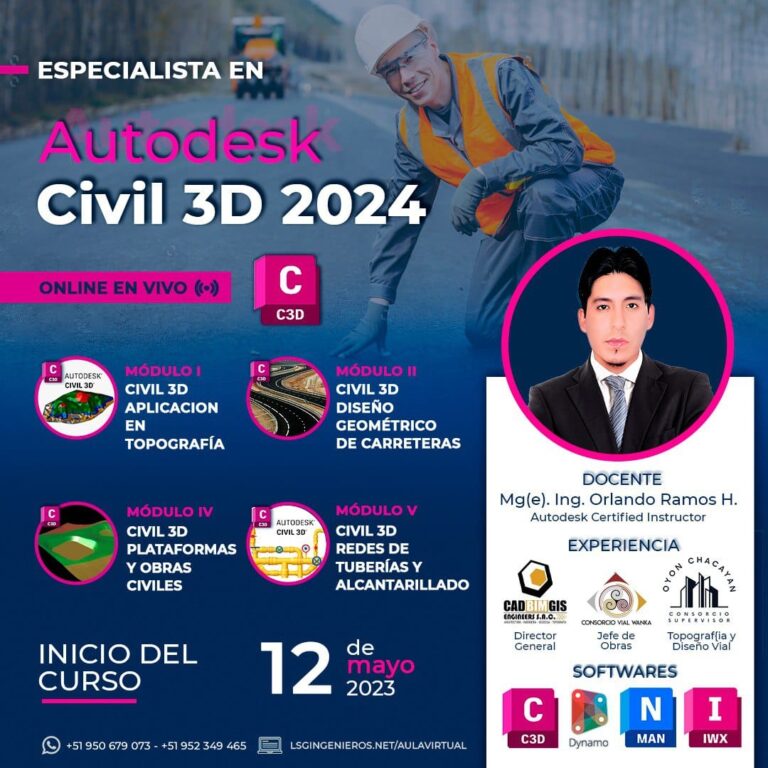 Especialista en Autodesk Civil 3D 2023 – II